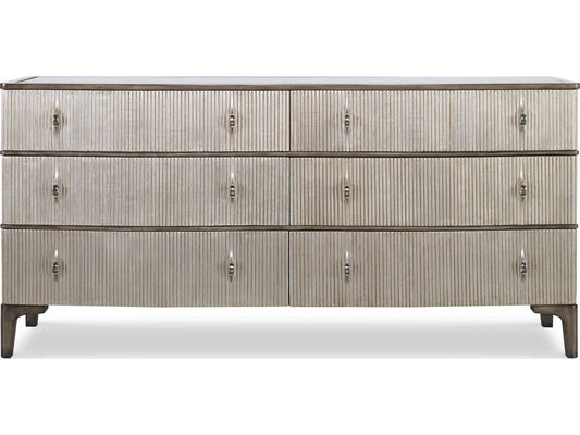 Grand Tour Edison 6-Drawer Dresser with Eglomise Mirror Top