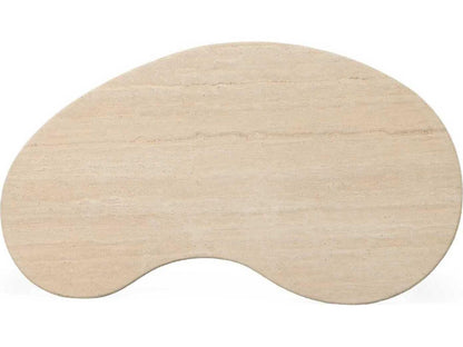 Anders Kidney Bean Coffee Table in Almond Travertine Stone