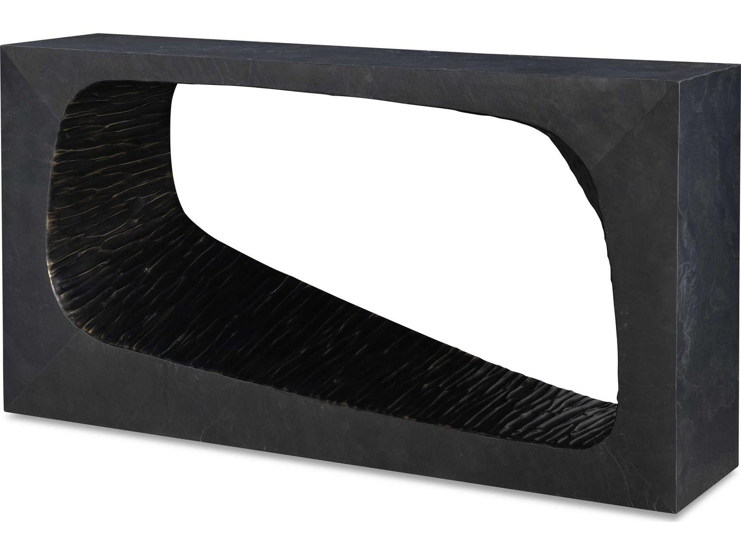 Grand Tour Rectangle Console Table Slate and Bronze