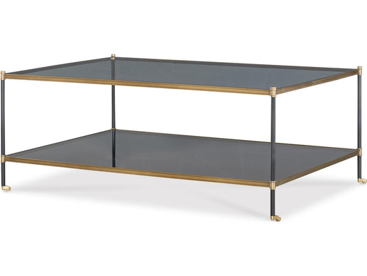 Asher Rectangle Coffee Table in Bronze and Smoke Glass