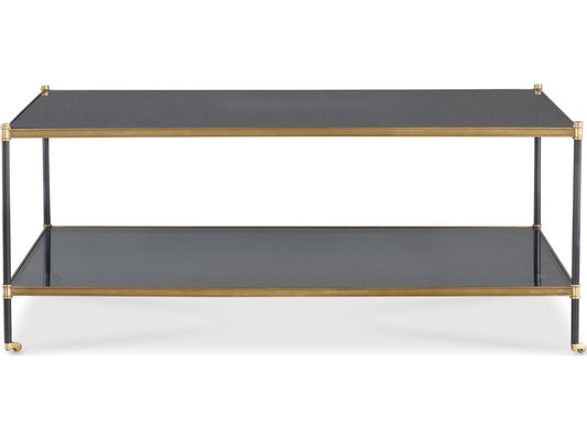 Asher Rectangle Coffee Table in Bronze and Smoke Glass