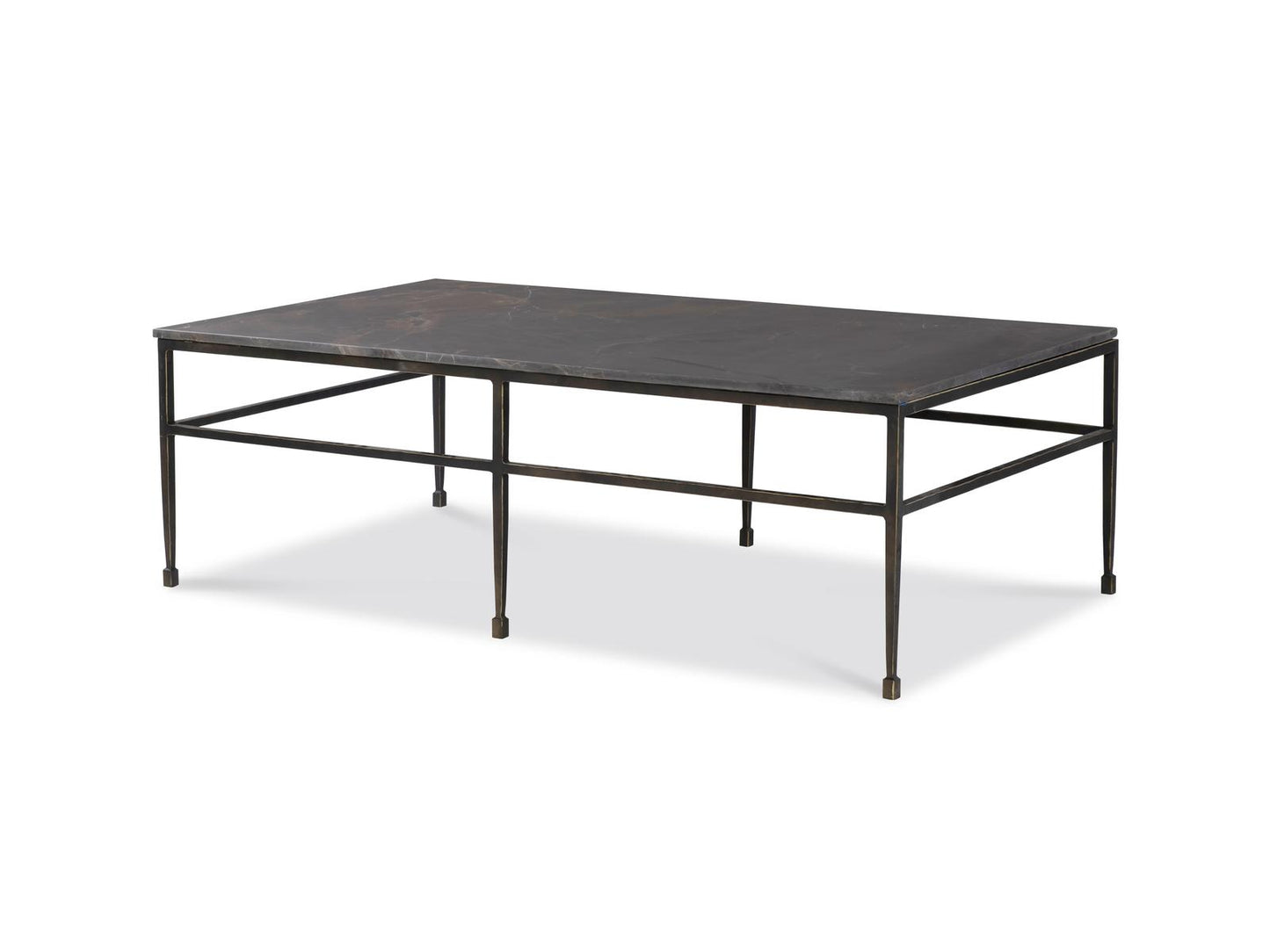 Grand Tour Orvieto Rectangle Coffee Table in Marble and Bronze