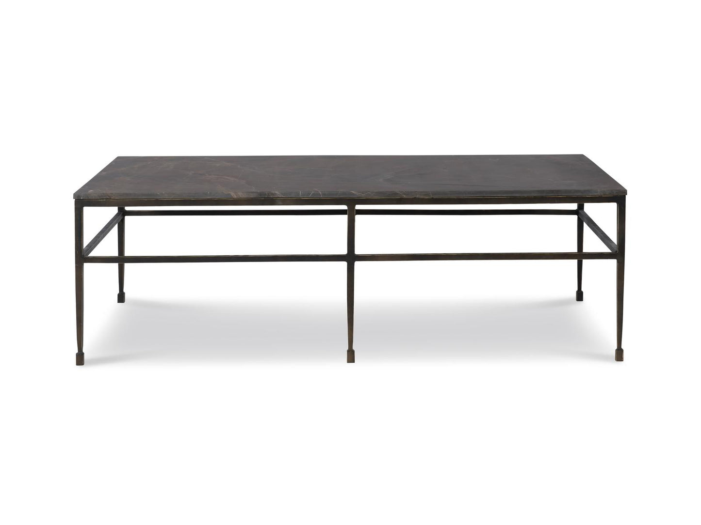 Grand Tour Orvieto Rectangle Coffee Table in Marble and Bronze