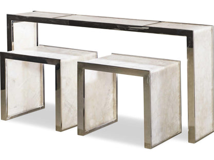 Samantha Glassy Quartz Rectangular Console Table
