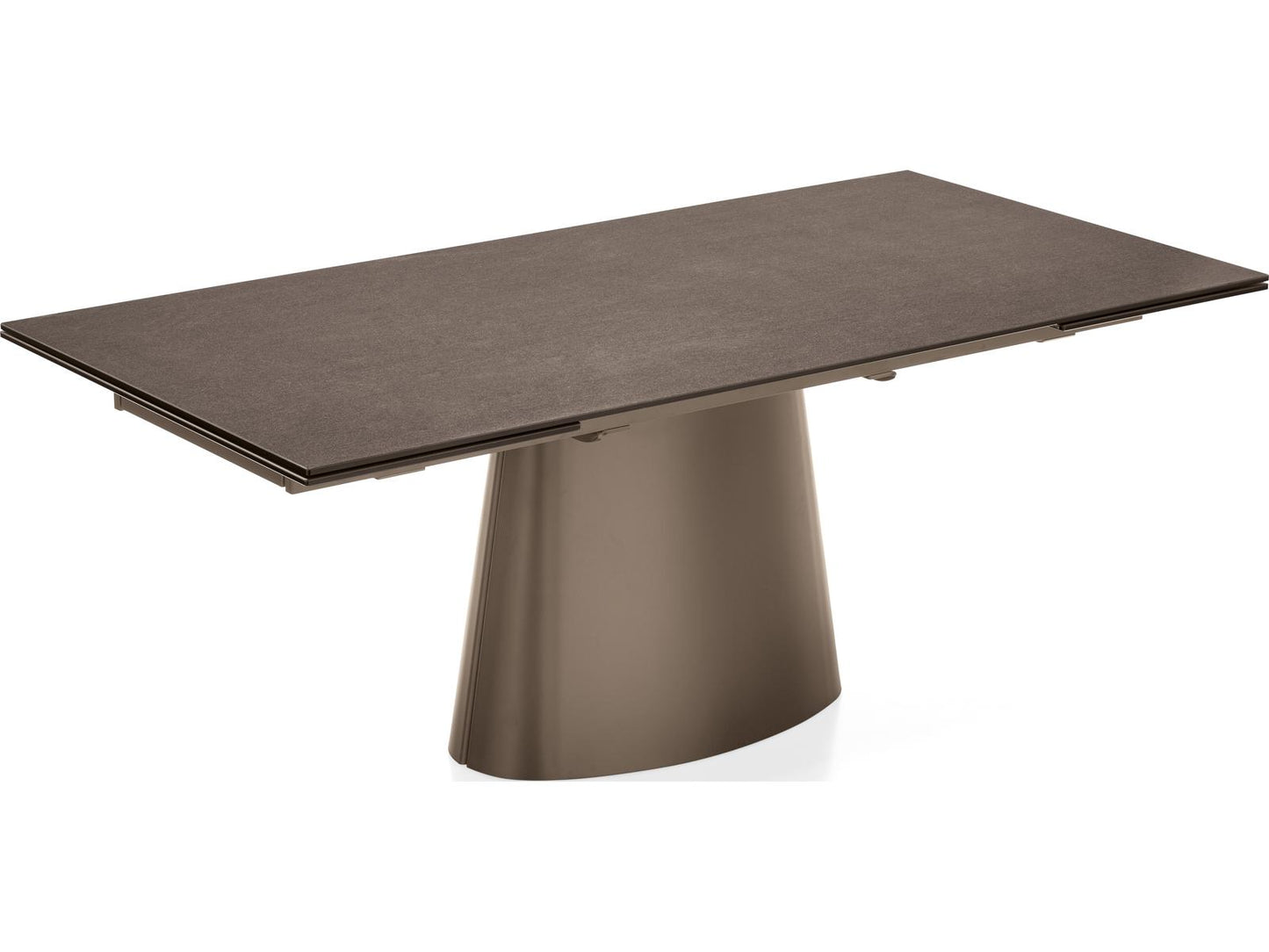 Ellisse Extendable Rectangle Dining Table with Ceramic Top and Metal Base