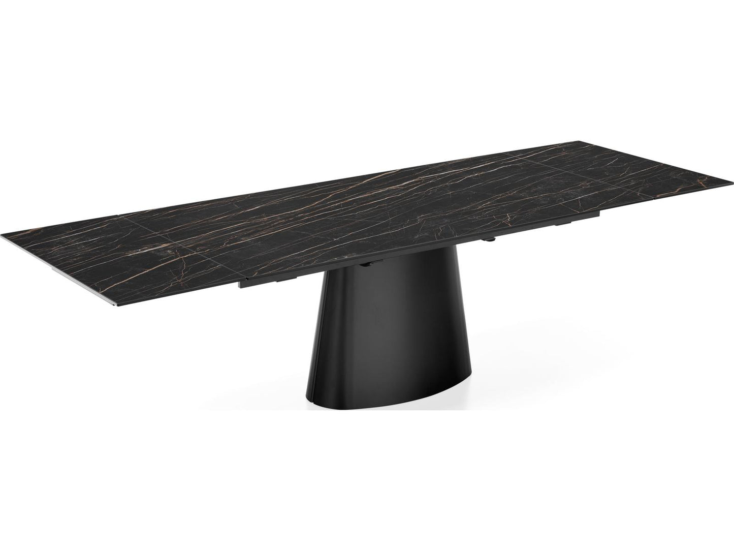 Ellisse Extendable Rectangle Dining Table with Ceramic Top and Metal Base