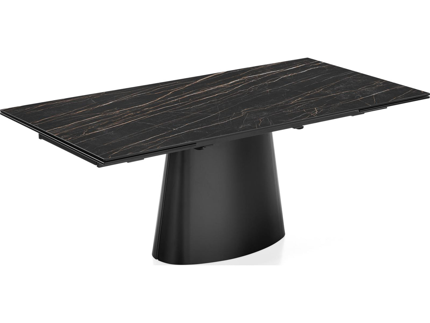 Ellisse Extendable Rectangle Dining Table with Ceramic Top and Metal Base