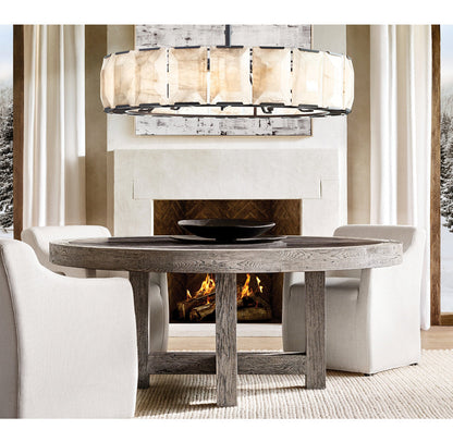 Harlowe Calcite Circular Chandelier 31"