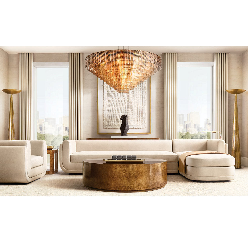 Sirene Smoke Glass Round Chandelier 65"