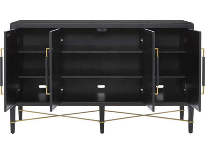 Vistas 67 Black Lacquered Linen Champagne Metal Sideboard,"<div class="flex flex-col max-w-1/4">
<span class="w-full text-base font-semibold mb-2">Features</span><ul class="list-disc pl-5"><li class="text-sm my-1"><div class="w-full html-content-container