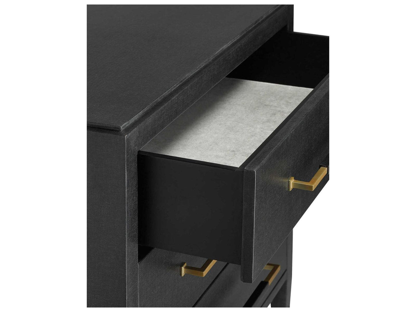 Vistas 3-Drawers Gold Solid Wood Chest Nightstand