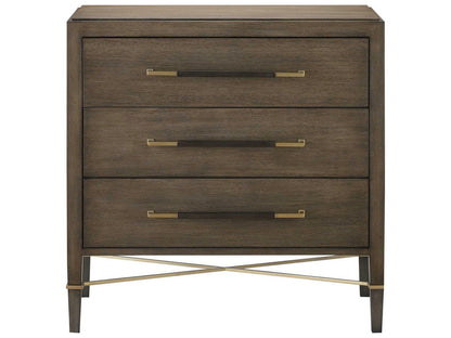Currey and Company Verona Chanterelle 3-Drawer Chest in Mahogany and Champagne