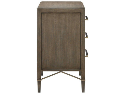 Vistas 3-Drawers Brown Mahogany Wood Chest Nightstand