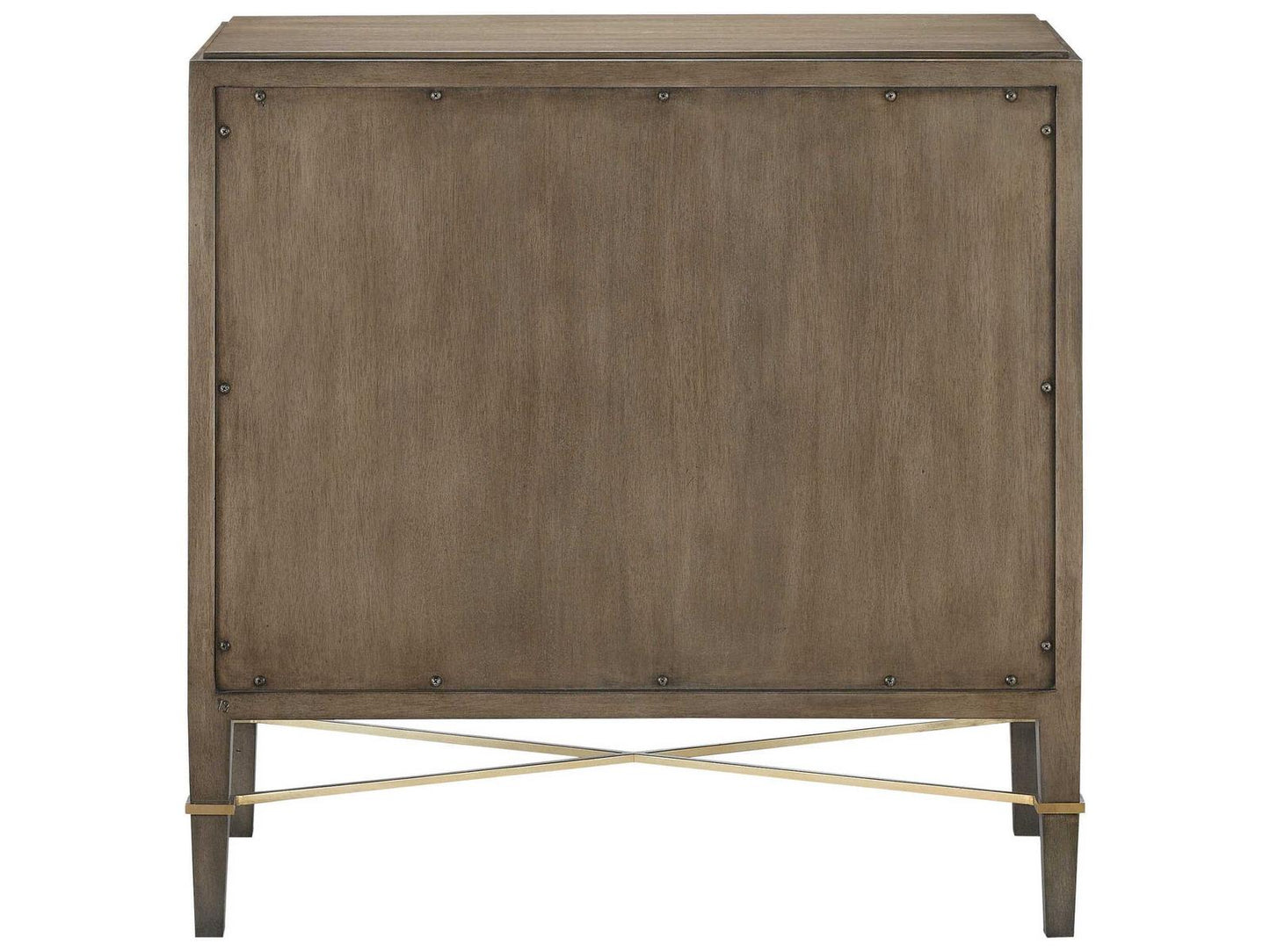 Currey and Company Verona Chanterelle 3-Drawer Chest in Mahogany and Champagne