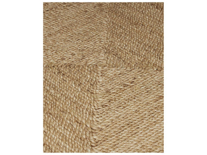 Olisa Square Coffee Table Abaca Rope with Glass Top