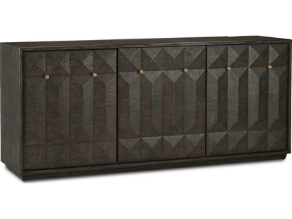 Currey and Company Kendall Dove Gray Wire-Brushed Sideboard with Faceted Doors