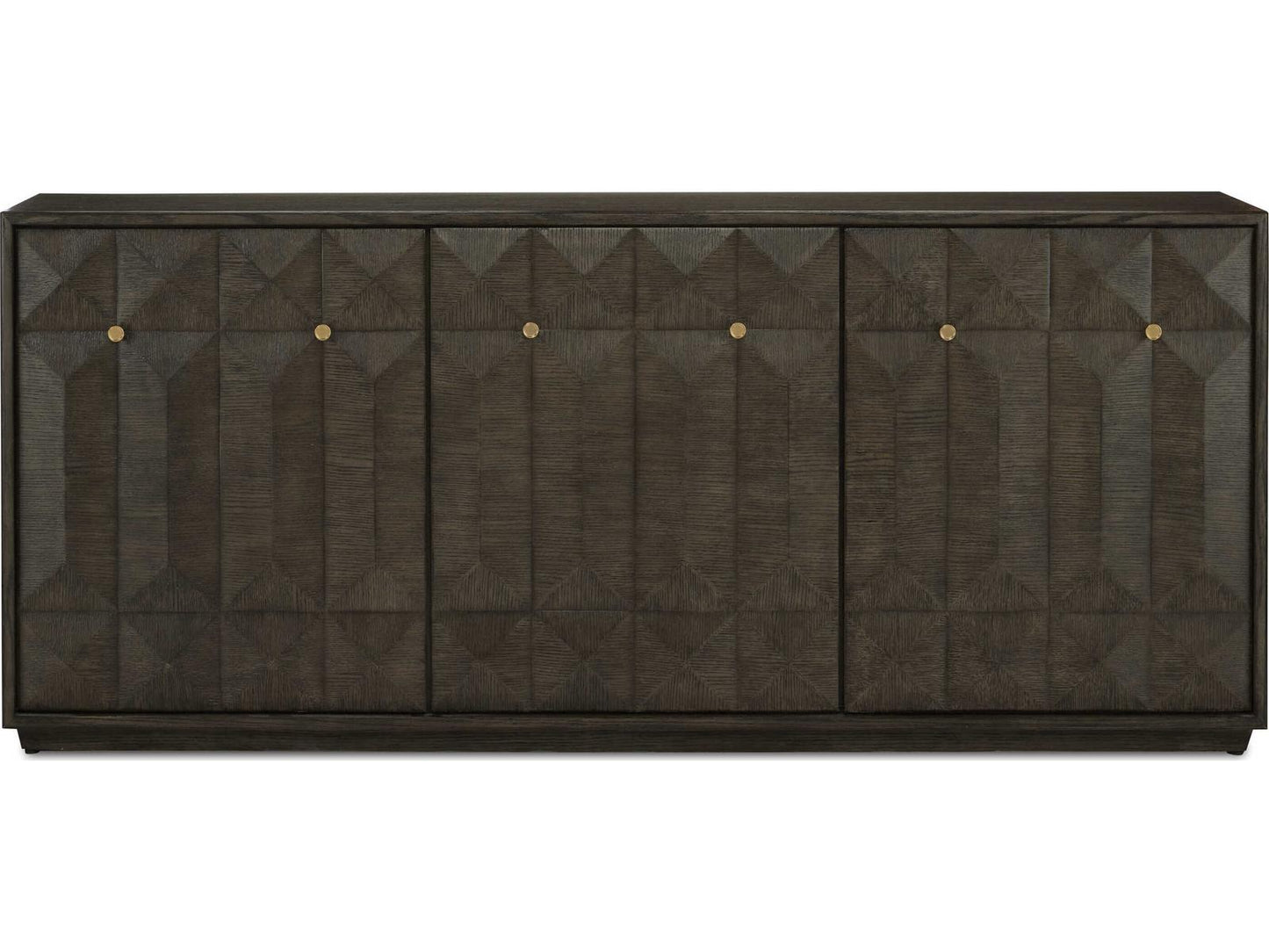 Currey and Company Kendall Dove Gray Wire-Brushed Sideboard with Faceted Doors