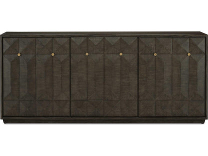 Currey and Company Kendall Dove Gray Wire-Brushed Sideboard with Faceted Doors