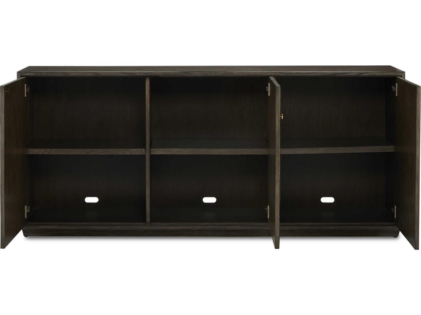 Currey and Company Kendall Dove Gray Wire-Brushed Sideboard with Faceted Doors