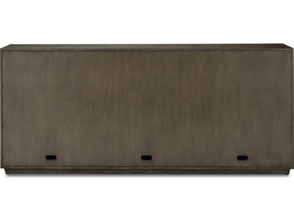 Currey and Company Kendall Dove Gray Wire-Brushed Sideboard with Faceted Doors