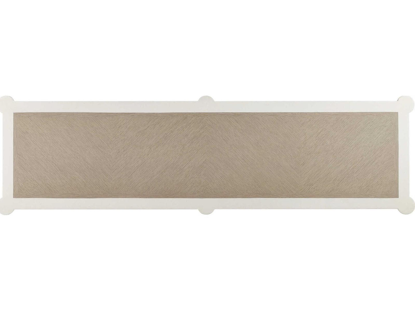 Currey and Company Aster Console Table in Off-White Fog Polished Brass