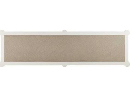 Currey and Company Aster Console Table in Off-White Fog Polished Brass
