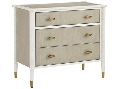 Aster Three-Drawer Chest Off-White Fog Polished Brass
