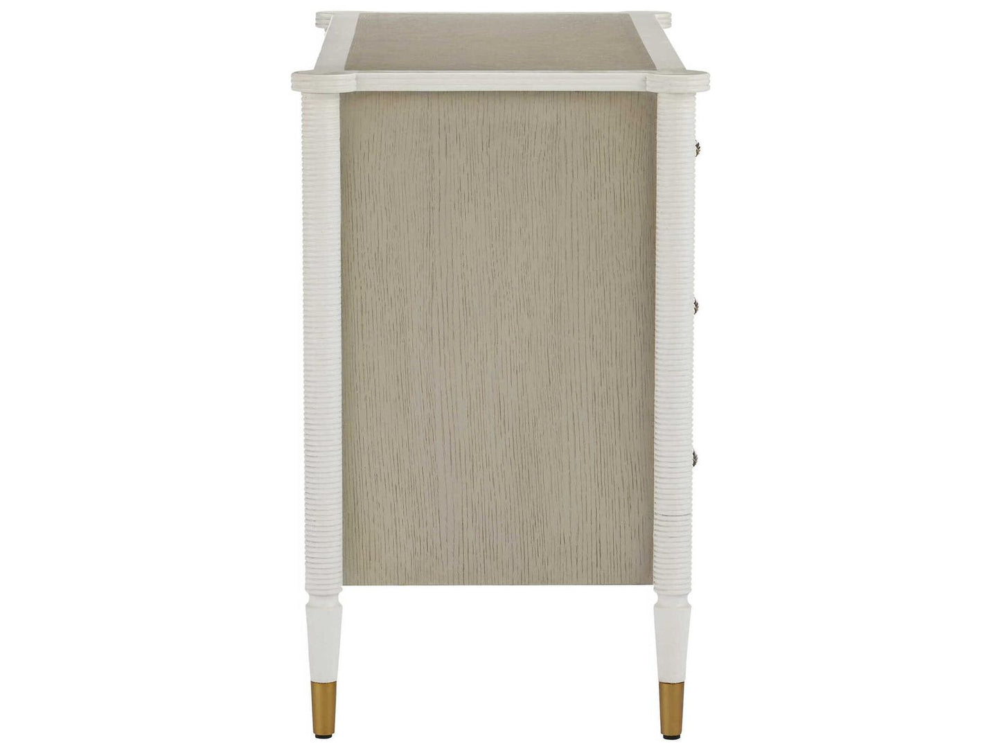 Aster Three-Drawer Chest Off-White Fog Polished Brass