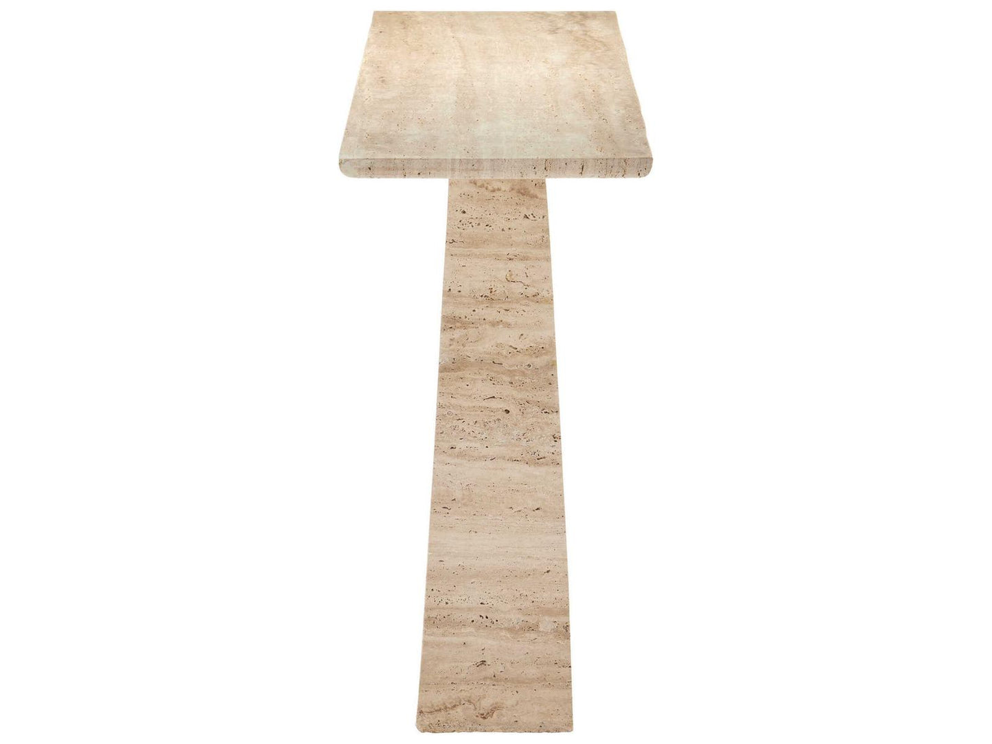 Currey and Company Demi Rectangular Travertine Console Table in Natural Beige