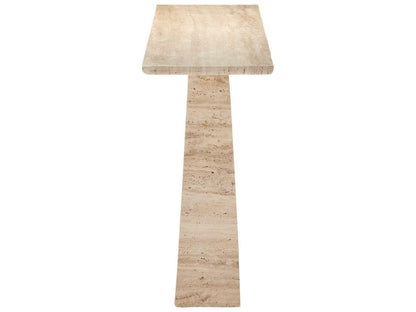 Currey and Company Demi Rectangular Travertine Console Table in Natural Beige