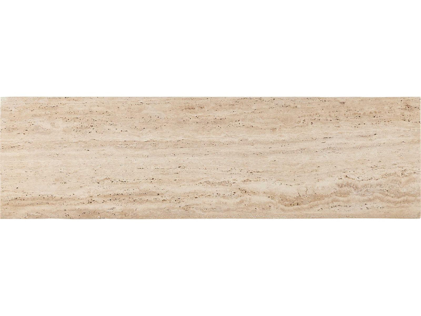 Currey and Company Demi Rectangular Travertine Console Table in Natural Beige