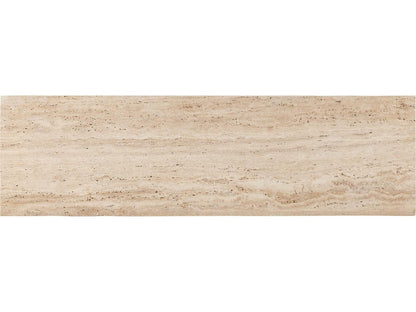 Currey and Company Demi Rectangular Travertine Console Table in Natural Beige