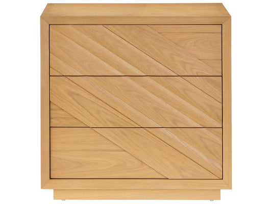 Currey and Company Margot 3-Drawer Natural Oak Chest in Light Oak and Beige