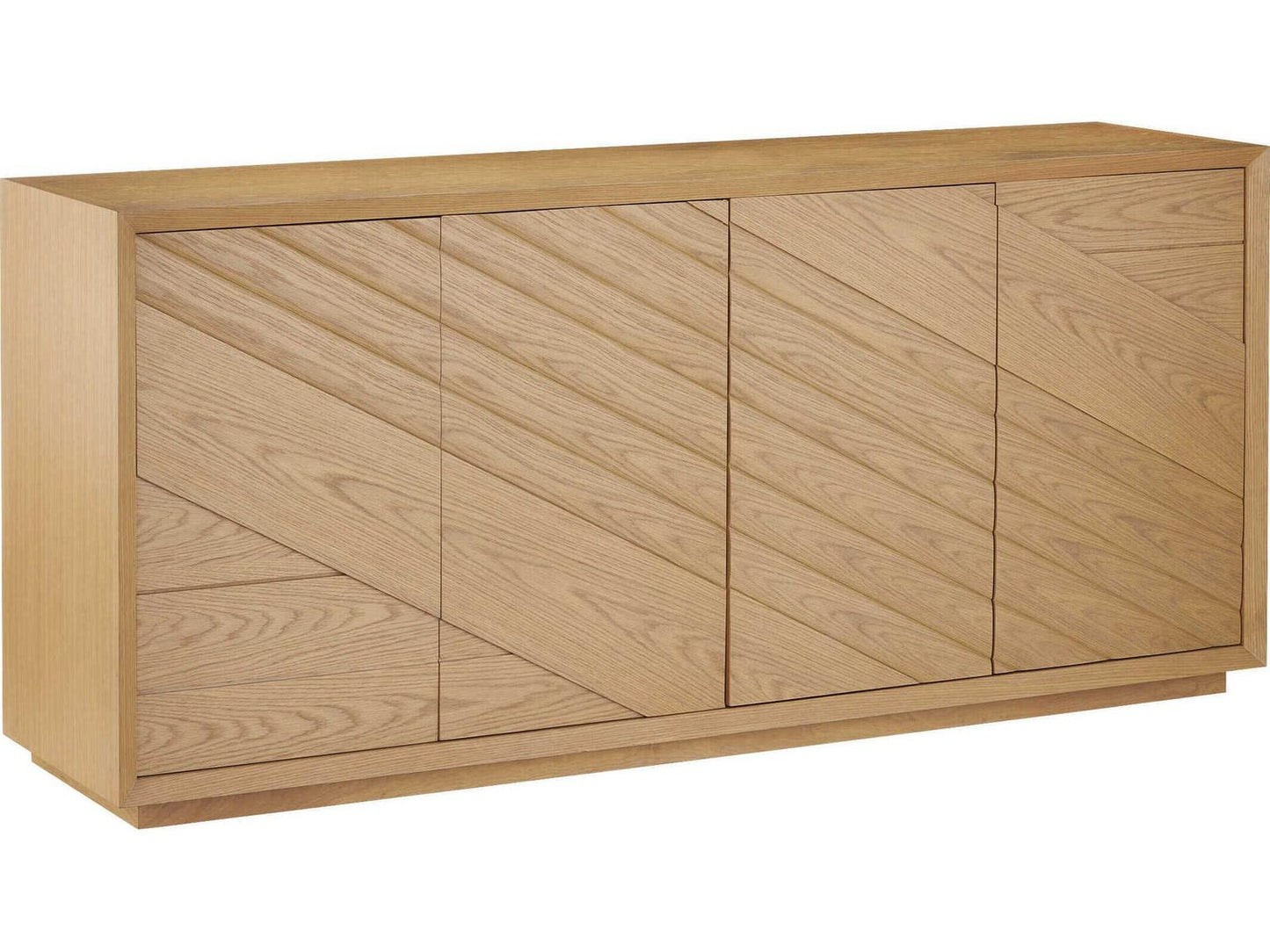 Currey and Company Margot 84-Inch Light Oak Credenza with Velvet-Lined Drawers