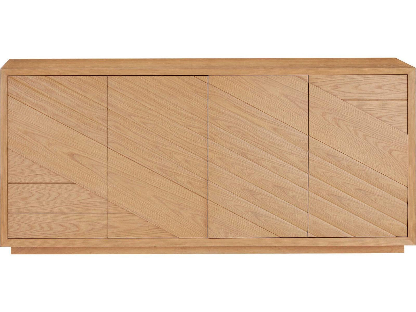 Currey and Company Margot 84-Inch Light Oak Credenza with Velvet-Lined Drawers