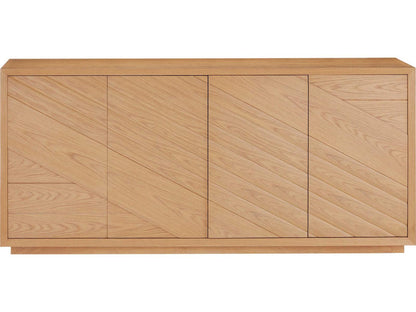 Currey and Company Margot 84-Inch Light Oak Credenza with Velvet-Lined Drawers