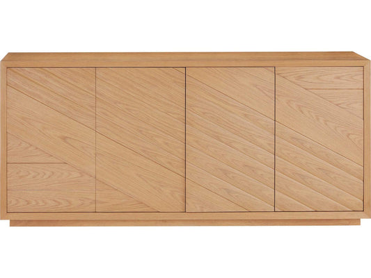 Currey and Company Margot 84-Inch Light Oak Credenza with Velvet-Lined Drawers