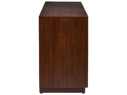 Currey and Company Jardin Credenza in Walnut and Antique Brass