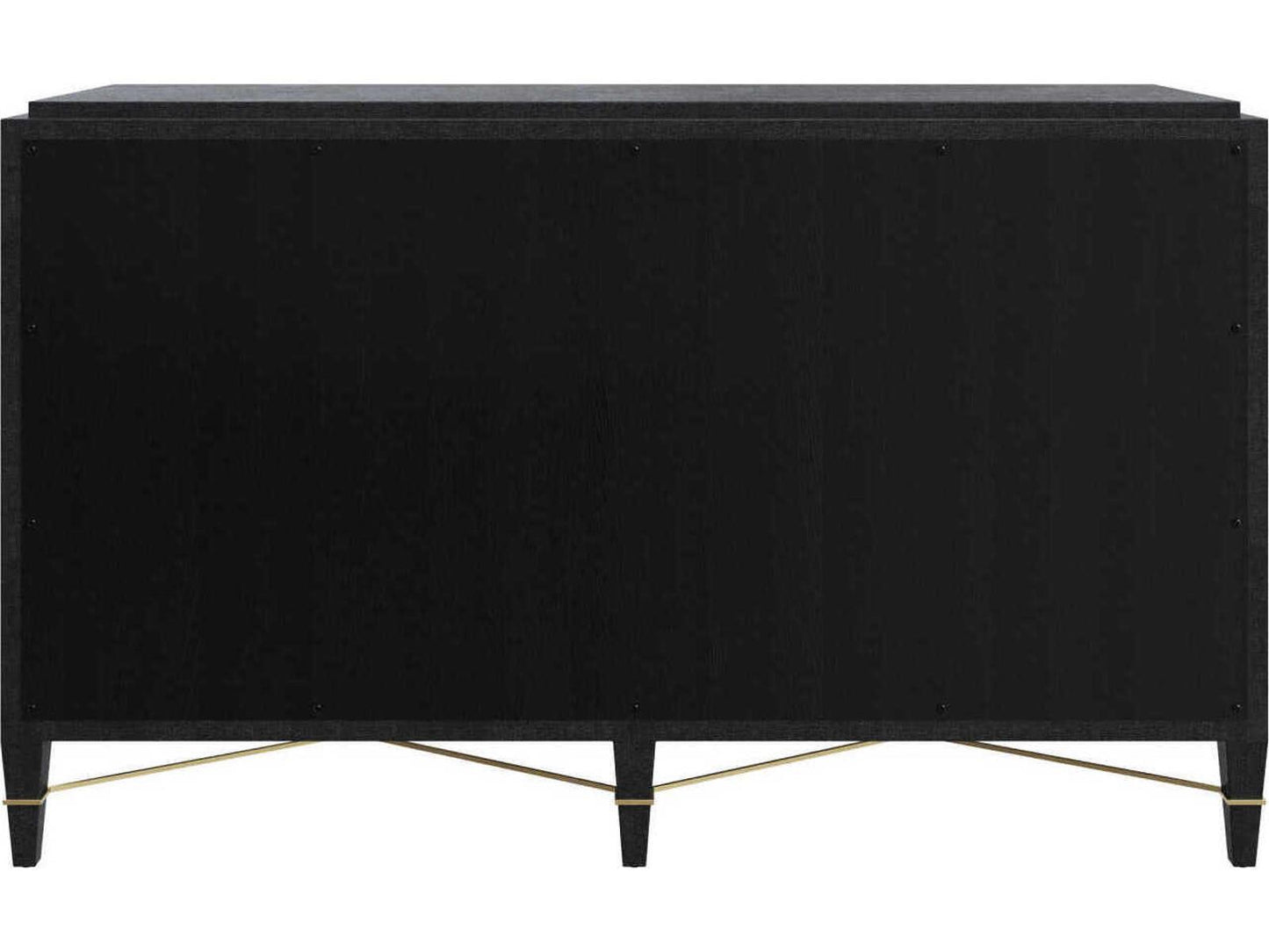 Currey and Company Verona Black Six-Drawer Chest in Lacquered Linen