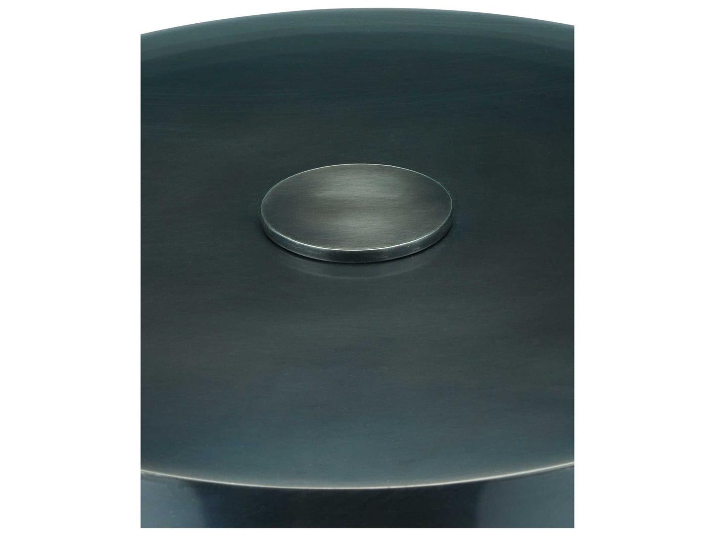 Currey and Company Lemy Round Coffee Table Black Stainless Steel and Clear Glass