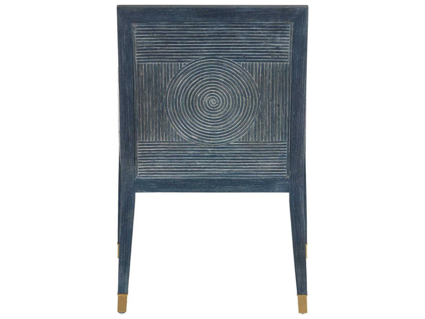 Currey and Company Santos Upholstered Accent Armchair with Rattan and Brass