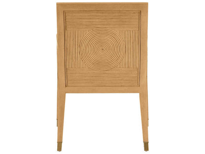 Currey and Company Santos Upholstered Accent Armchair Sea Sand Rattan and Brass