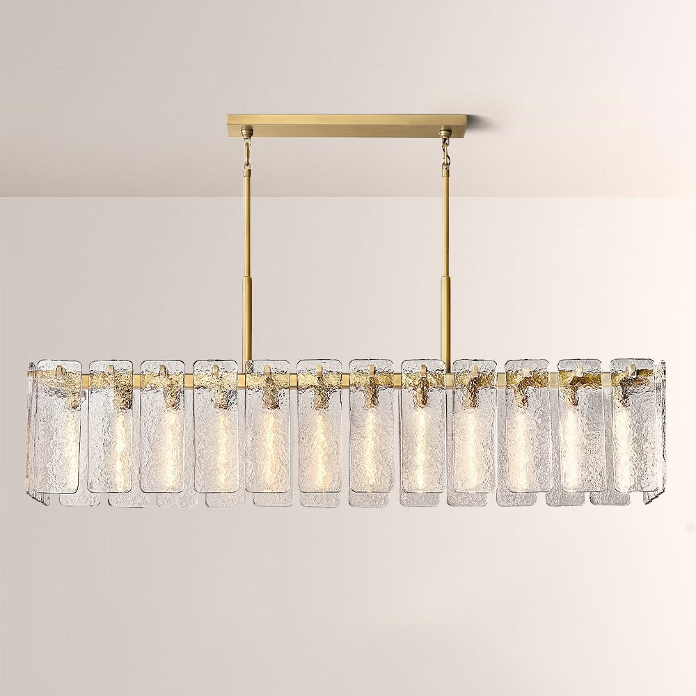 Belamet Glass Rectangular Chandelier 72"W