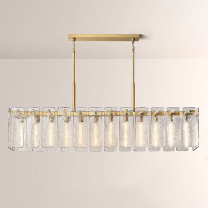 Belamet Glass Rectangular Chandelier 72"W