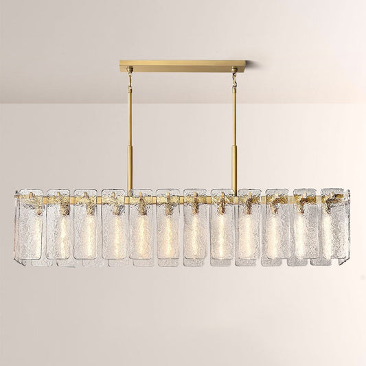 Belamet Glass Rectangular Chandelier 72"W