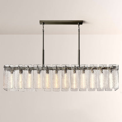Belamet Glass Rectangular Chandelier 72"W