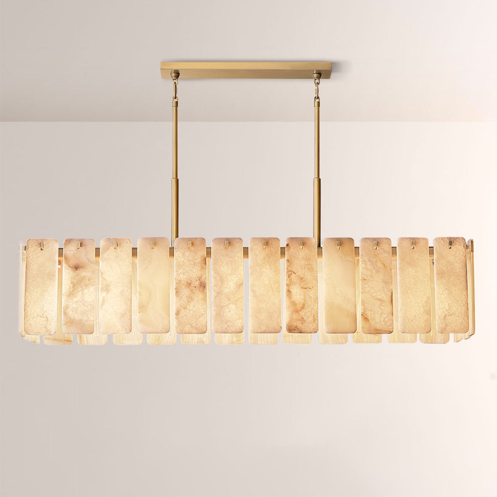 Belamet Alabaster Rectangular Chandelier 72"L