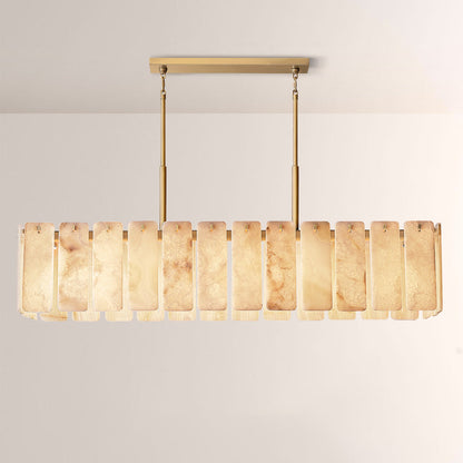 Belamet Alabaster Rectangular Chandelier 72"L
