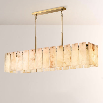 Belamet Alabaster Rectangular Chandelier 72"L