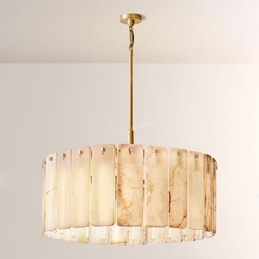 Belamet Alabaster  Round Chandelier 36"D
